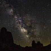Milky Way Over Trona Pinnacles Poster