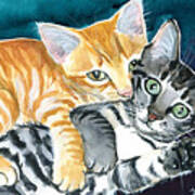 Milo And Tigger - Cute Kitty Painting Poster
