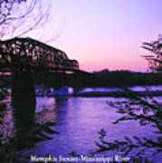 Mississippi River Sunset At Memphis Poster