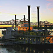 Mississippi Riverboat Sunset Poster