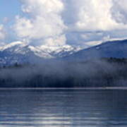 Mist And Clouds Over Priest Lake Poster