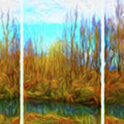 Misty River Vistas - Triptych Poster