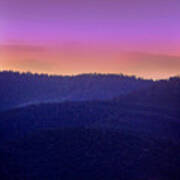 Misty Rockies Sunrise Poster