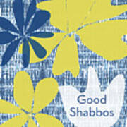 Modern Floral Good Shabbos- Art By Linda Woods Poster