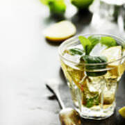 Mojito On Black Table Poster