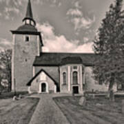 Monochrome Enkopingsnas Church May Poster