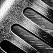 Monochrome Kitchen Fork Abstract Poster