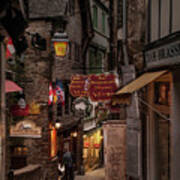 Mont-st-michel, Grand Rue At Night Poster