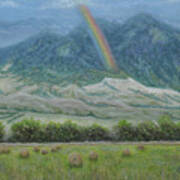 Montana Mountain Rainbow Poster