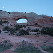 Moonrise Over Wilson Arch Poster