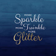 More Sparkle Blue- Art By Linda Woods Poster