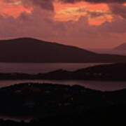 Morning Sunrise From St. Thomas In The U.s. Virgin Islands Poster