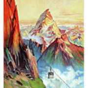 Mountain Cable Car, Breath Taking Scenery Poster
