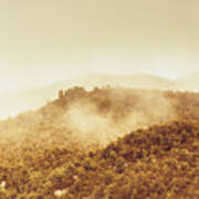 Mountainous Tasmanian Mist Poster