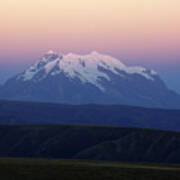 Mt Illimani At Sunset Bolivia Poster