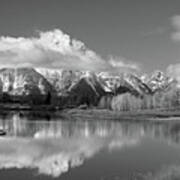 Mt. Moran  In Black And White Poster