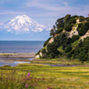 Mt. Redoubt From Ninilchik Beach Poster