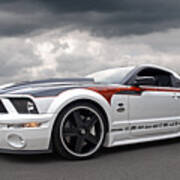 Mustang Gt With Flame Graphics Poster