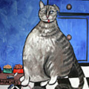 My Fat Cat On Medical Catnip Poster