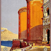 Naples, Fortress, Italy, Vintage Travel Poster Poster