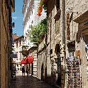 Narrow Pedestrian Street Poster