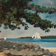 Nassau   Water And Sailboat Poster