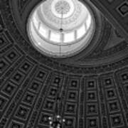 National Statuary Hall Ceiling In Black And White Poster