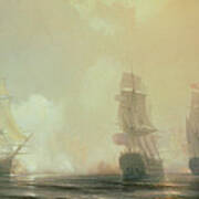 Naval Battle In Chesapeake Bay Poster