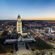 Nebraska State Capitol Sunset - Wide Angle Poster