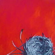 Nest On Red Poster