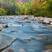 New Hampshire Swift River And Fall Foliage In Autumn Poster