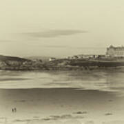 Newquay With Old Watercolor Effect Poster