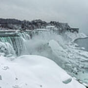 Niagara Falls Winter Close-up Poster