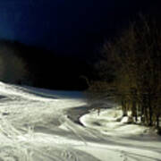 Night Skiing At Mccauley Mountain Poster