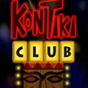 Nightclub Sign Rays Kon Tiki Club Poster