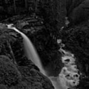 Nooksack Falls Black And White Portrait Poster