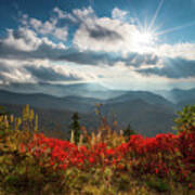 North Carolina Blue Ridge Parkway Scenic Landscape In Autumn Poster