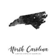 North Carolina State Map Art - Grunge Silhouette Poster