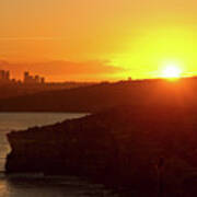 North Head North Sydney And Sunset Poster