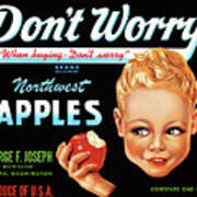 Northwest Apples Vintage Label Restored Poster