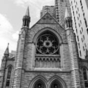 Nyc Holy Trinity Church - Black And White Poster