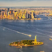 Nyc Iconic Landmarks Aerial View Poster