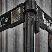 Nyc Wall Street And Broadway Sign Poster