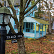 Oak Bluffs Cottages Trail's End Sign Lat Autumn Fall Martha's Vineyard Cape Cod Poster