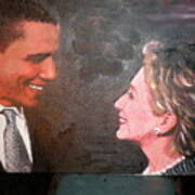 Obama  And Clinton Poster