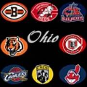 Ohio Professional Sport Teams Collage Poster