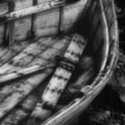 Old Boat Stonington Maine Black And White Poster