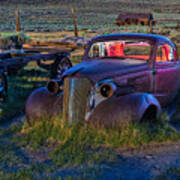 Old Bodie Car By Moonlight Poster