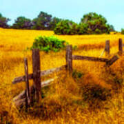 Old Fence Summer Pastures Poster