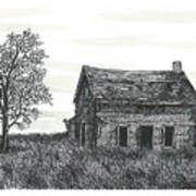 Old Forgotten Farmhouse In Early December Poster